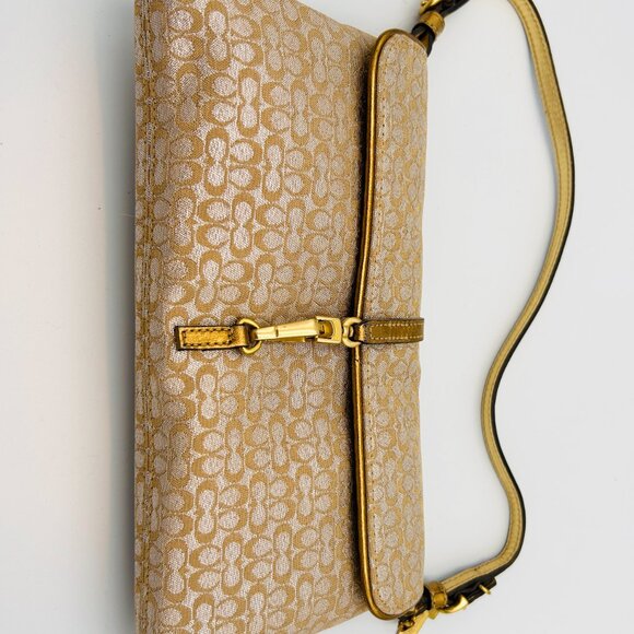 Coach Gold Metallic Signature Evening Bag No F3J - 6380 - Picture 14 of 14